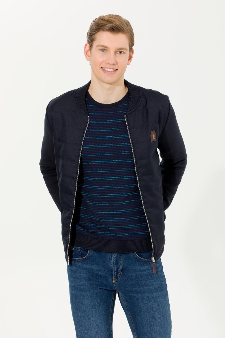 Erkek Lacivert Triko Hırka - 50253776006