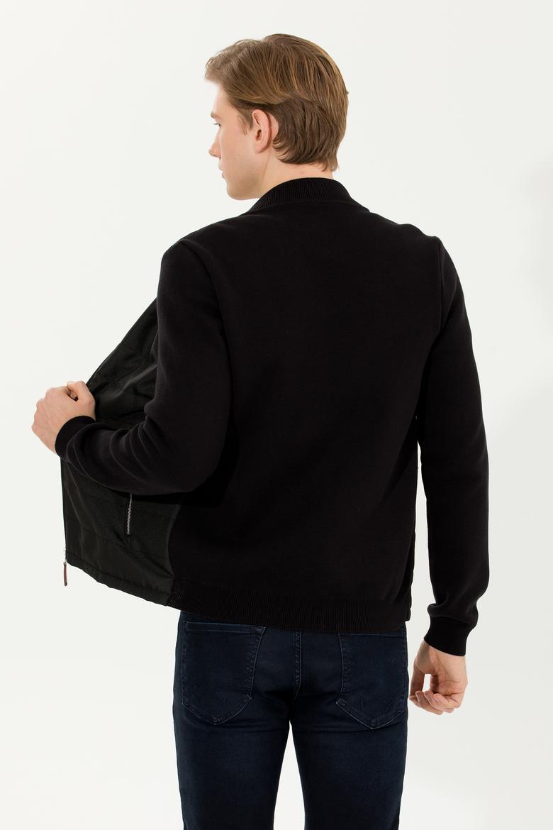 Erkek Siyah Triko Hırka - 50253776016