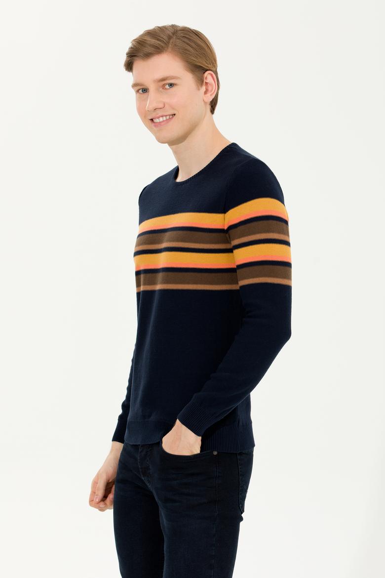 Erkek Lacivert Bisiklet Yaka Triko Kazak - 50256184012