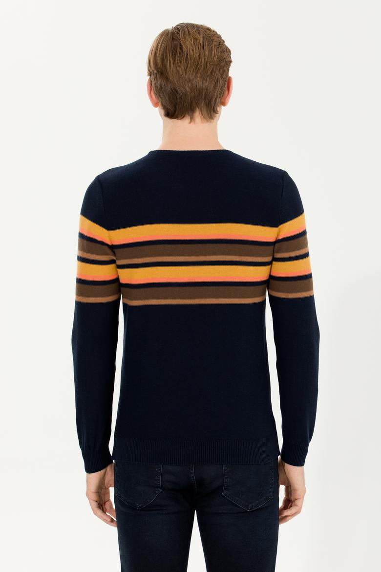 Erkek Lacivert Bisiklet Yaka Triko Kazak - 50256184012