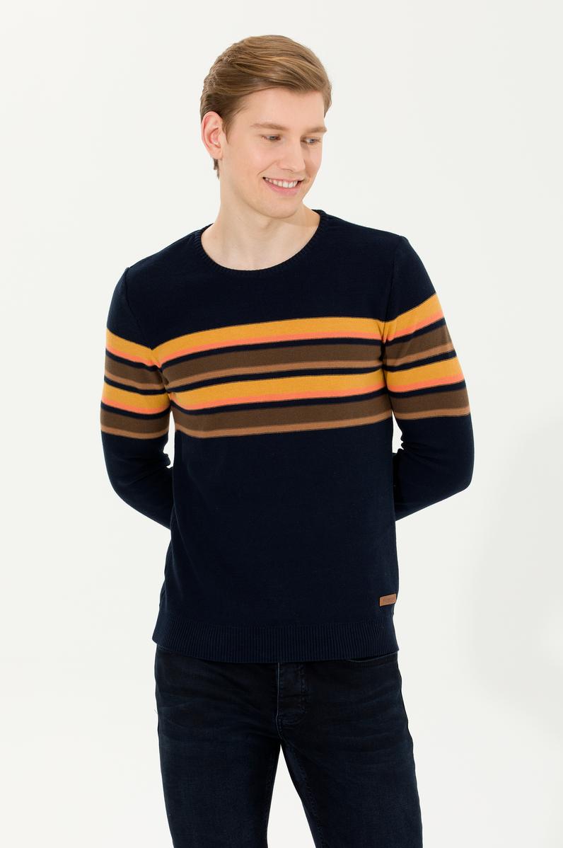 Erkek Lacivert Bisiklet Yaka Triko Kazak