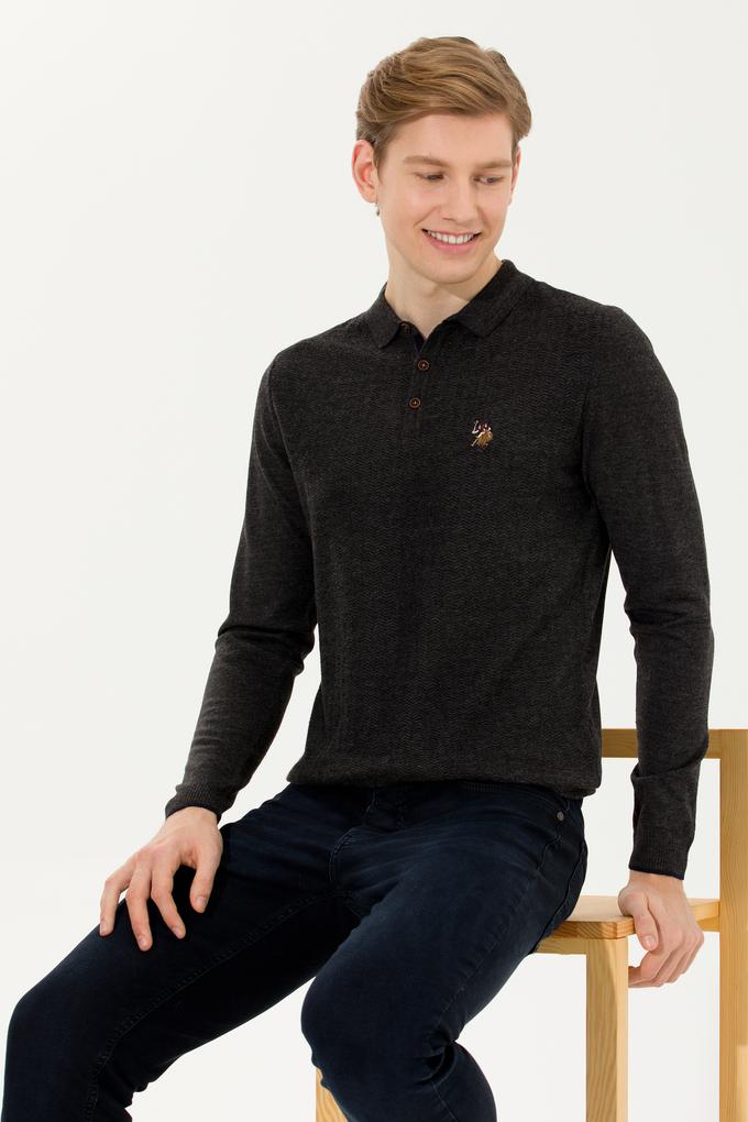 Erkek Antrasit Melanj Triko Kazak