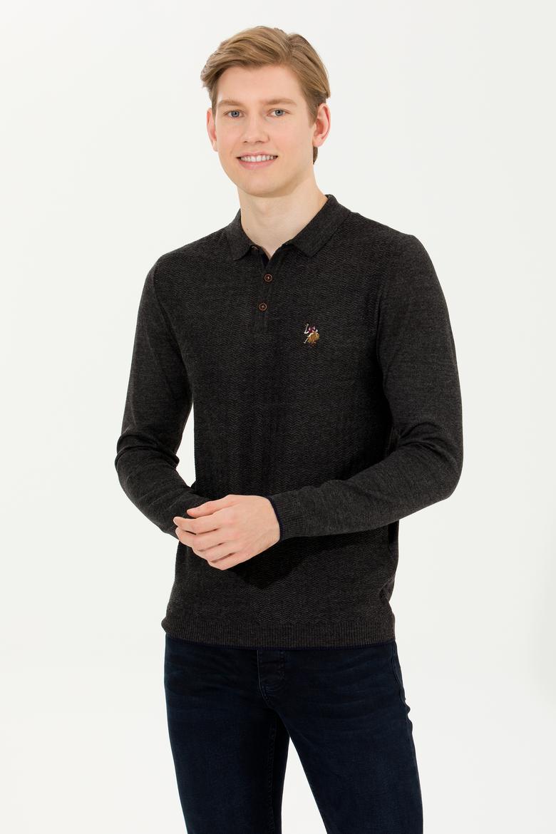 Erkek Antrasit Melanj Triko Kazak - 50256197002