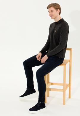 Erkek Antrasit Melanj Kazak - 50256197004