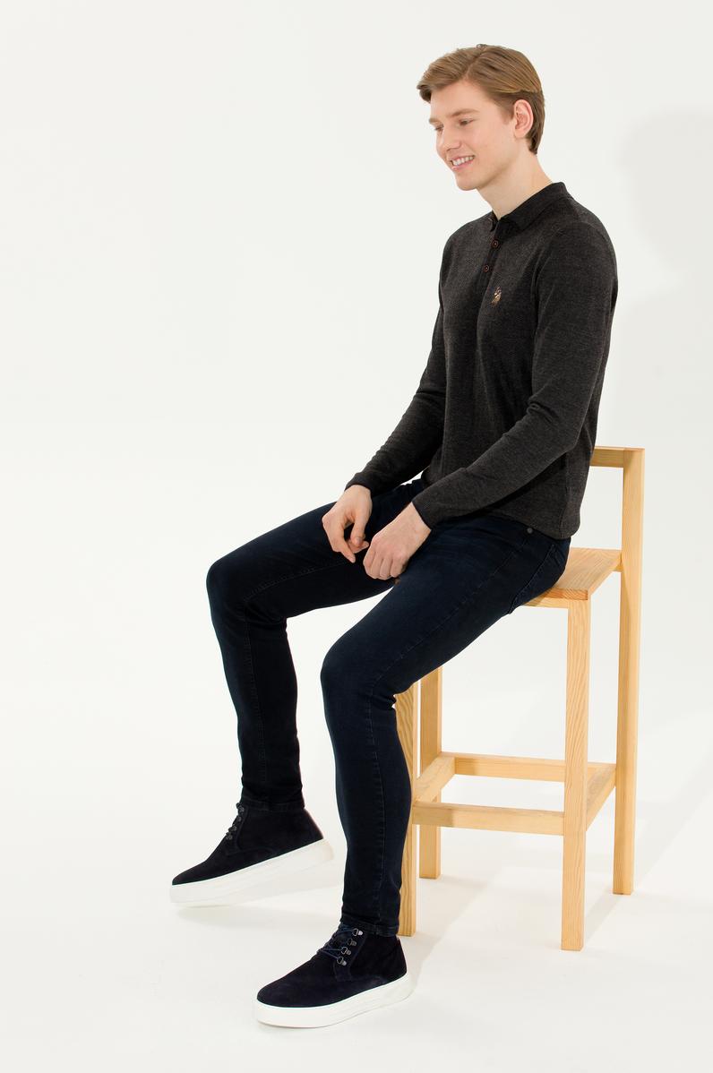 Erkek Antrasit Melanj Kazak