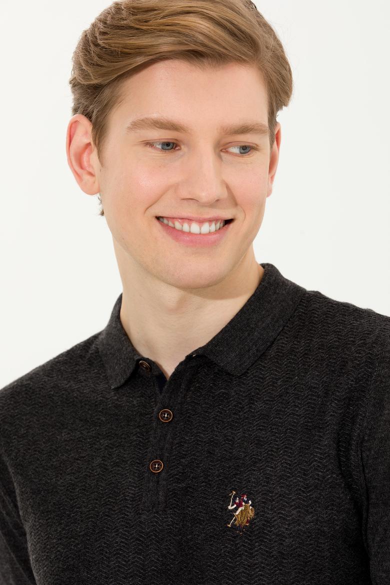 Erkek Antrasit Melanj Triko Kazak - 50256197002