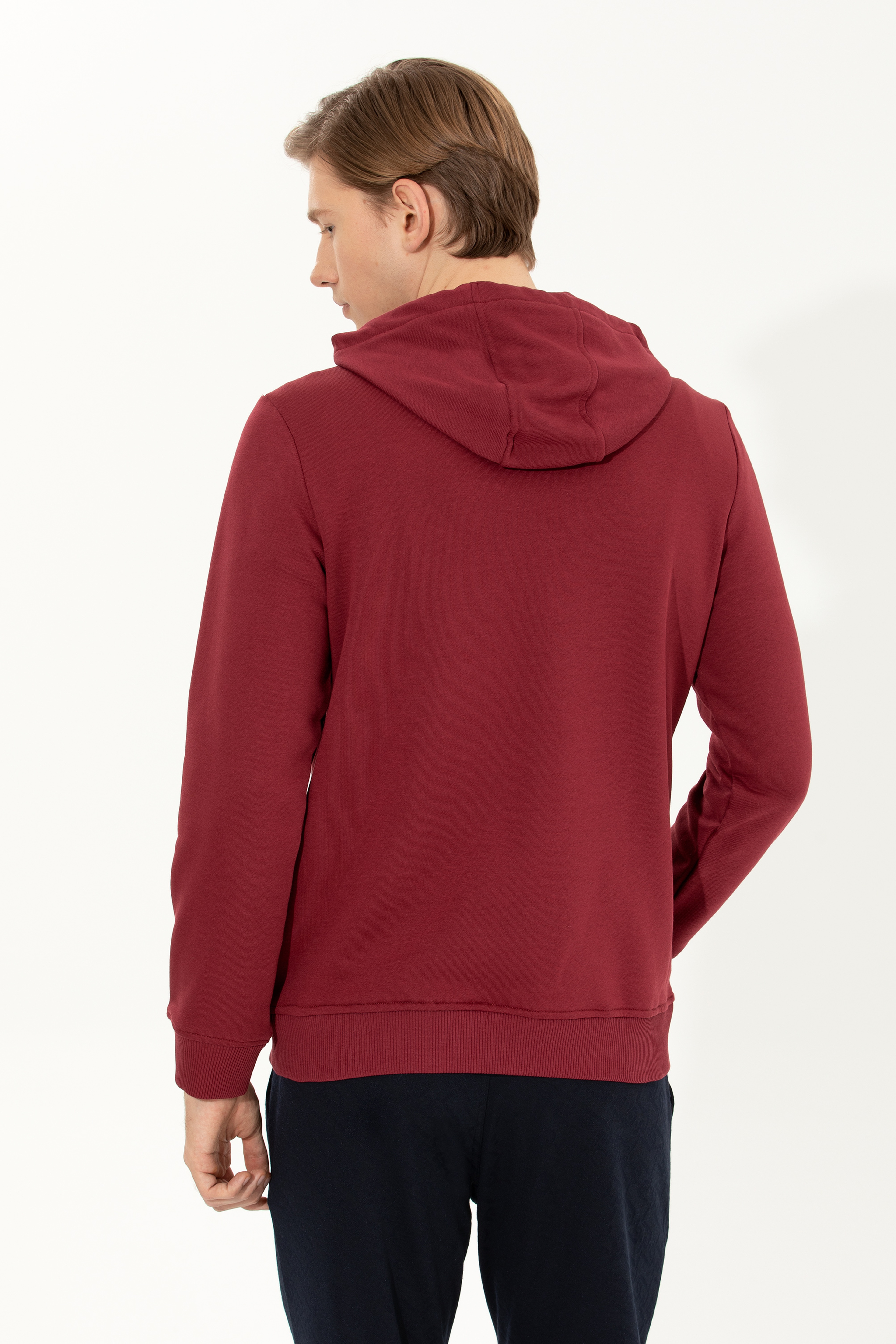 Erkek Vişne Basic Sweatshirt