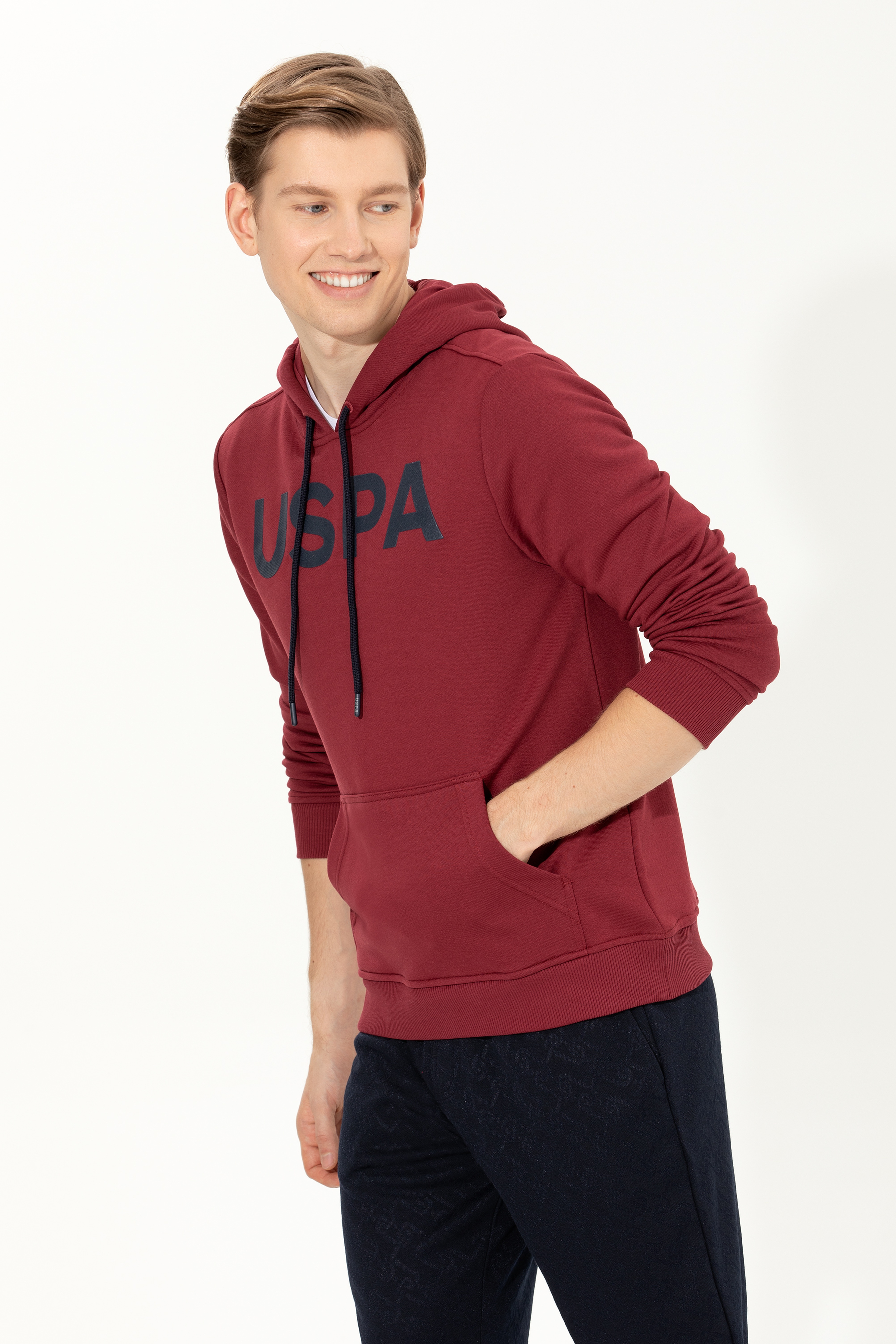 Erkek Vişne Basic Sweatshirt - Image 3