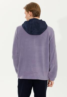 Erkek Gri Kapüşonlu Sweatshirt - 50253798015