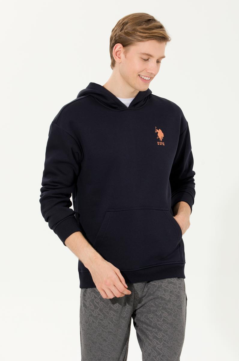 Erkek Lacivert Kapüşonlu Sweatshirt