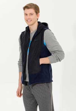 Erkek Lacivert Kapüşonlu Örme Hırka - 50254453012