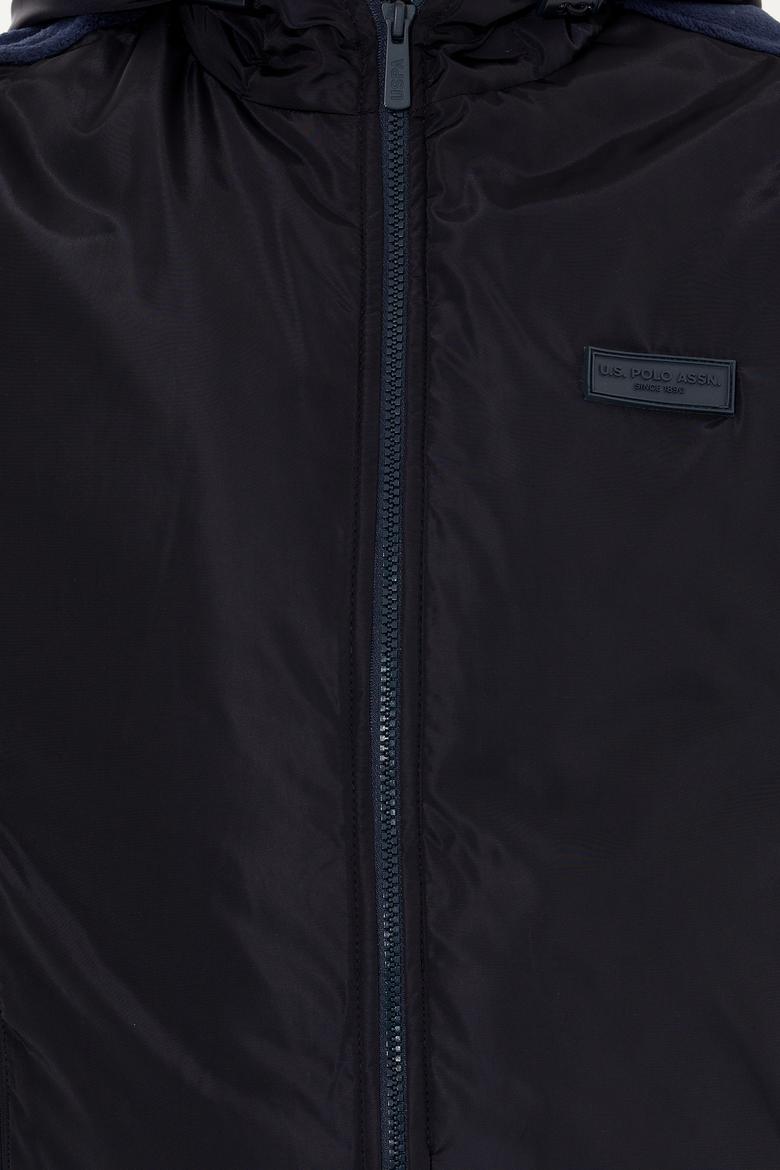 Erkek Lacivert Kapüşonlu Örme Hırka - 50254453012