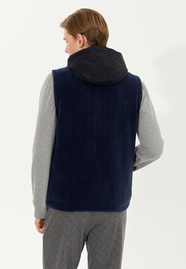 Erkek Lacivert Kapüşonlu Örme Hırka - 50254453012