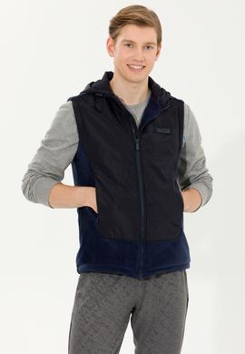 Erkek Lacivert Kapüşonlu Örme Hırka - 50254453012