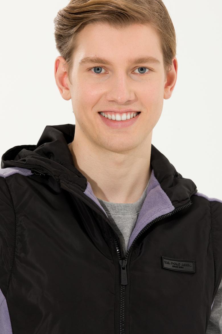 Erkek Gri Kapüşonlu Örme Hırka - 50254453003