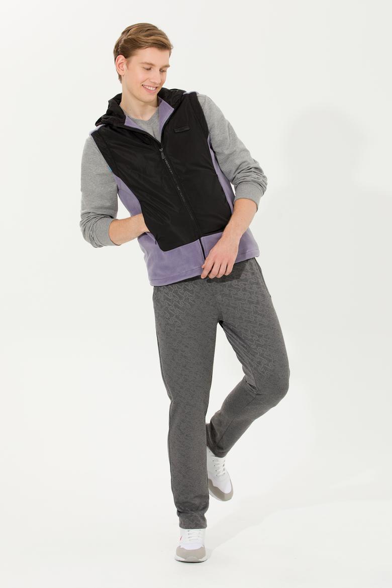 Erkek Gri Kapüşonlu Örme Hırka - 50254453003