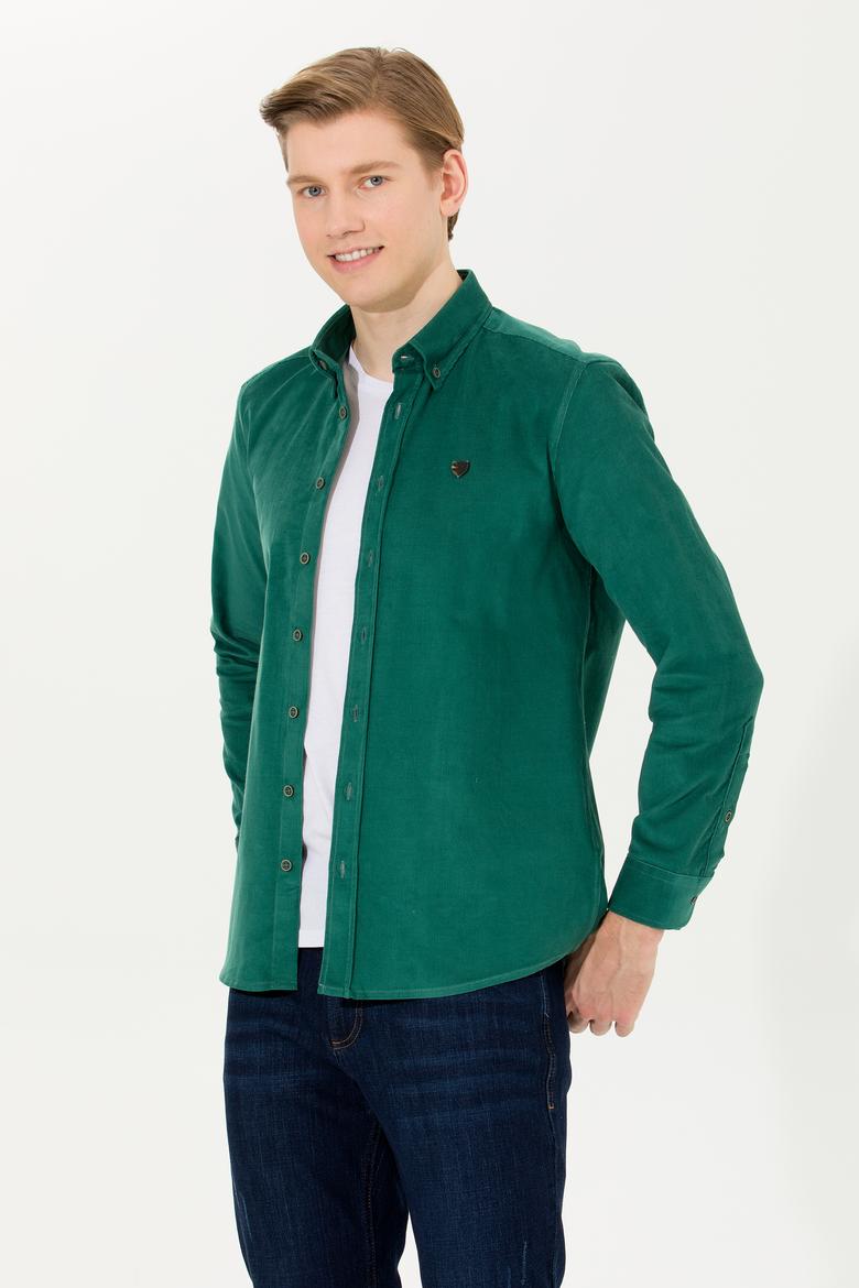 Erkek Yeşil Uzun Kollu Gömlek - 50256972034