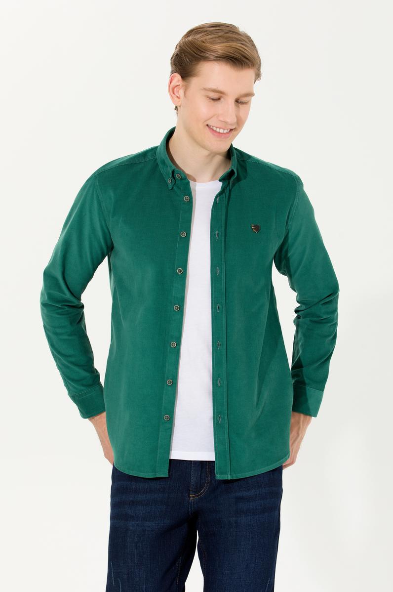 Erkek Yeşil Uzun Kollu Gömlek