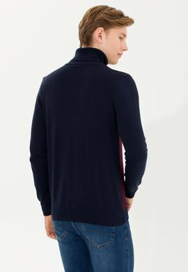 Erkek Bordo Balıkçı Yaka Triko Kazak - 50252217009