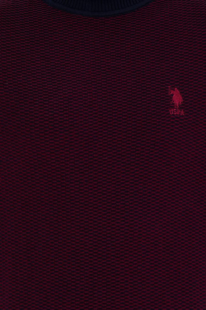 Erkek Bordo Balıkçı Yaka Triko Kazak