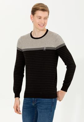 Erkek Siyah Bisiklet Yaka Triko Kazak - 50251888026