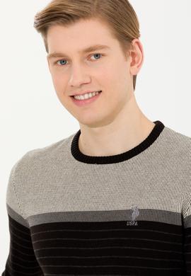 Erkek Siyah Bisiklet Yaka Triko Kazak - 50251888026