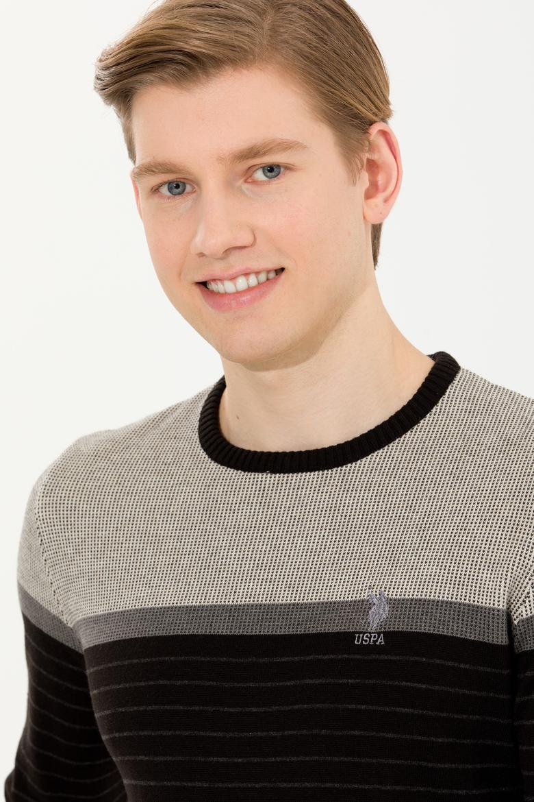 Erkek Siyah Bisiklet Yaka Triko Kazak - 50251888026