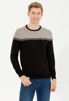 Erkek Siyah Bisiklet Yaka Triko Kazak - 50251888026