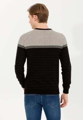 Erkek Siyah Bisiklet Yaka Triko Kazak - 50251888026