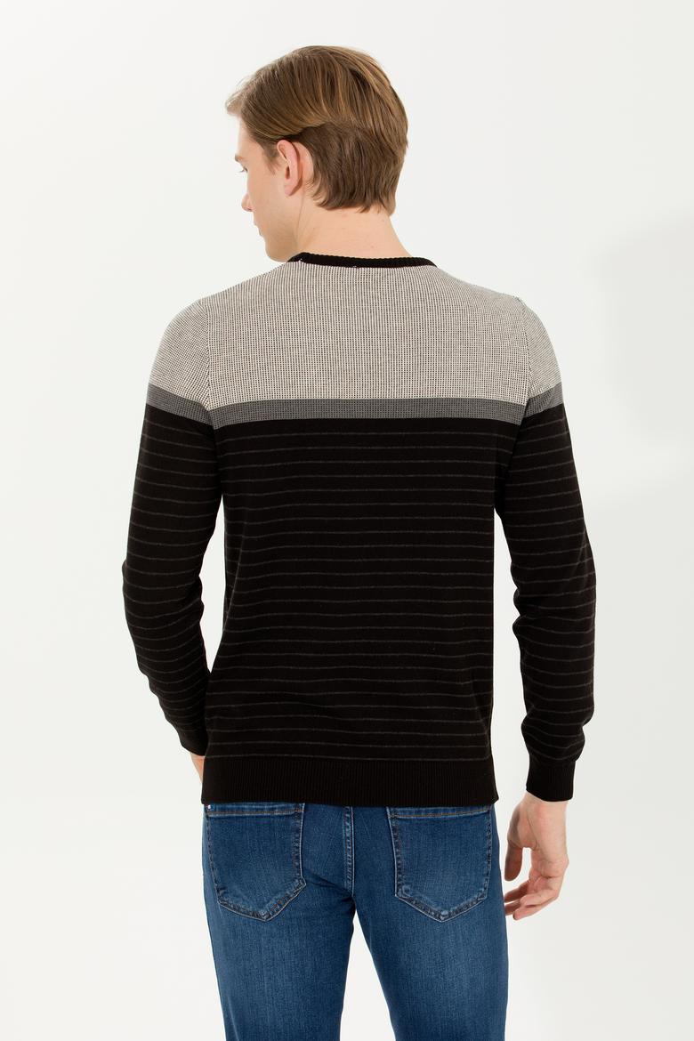 Erkek Siyah Bisiklet Yaka Triko Kazak - 50251888026