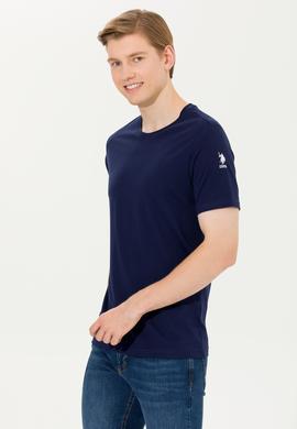 Erkek Lacivert Basic Bisiklet Yaka Tişört - 50264916053