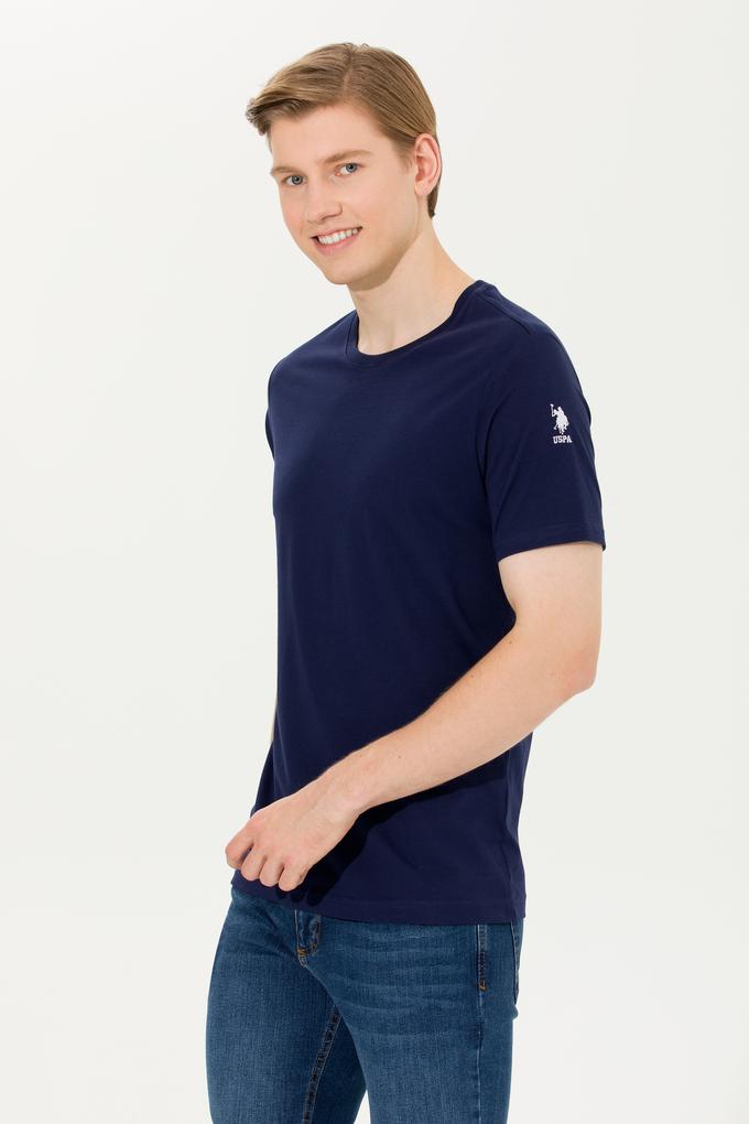 Erkek Lacivert Basic Bisiklet Yaka Tişört