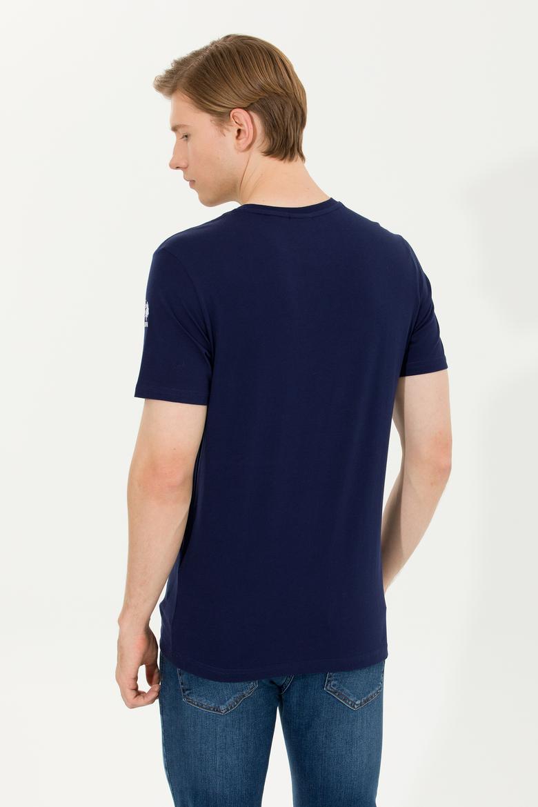 Erkek Lacivert Basic Bisiklet Yaka Tişört - 50264916053