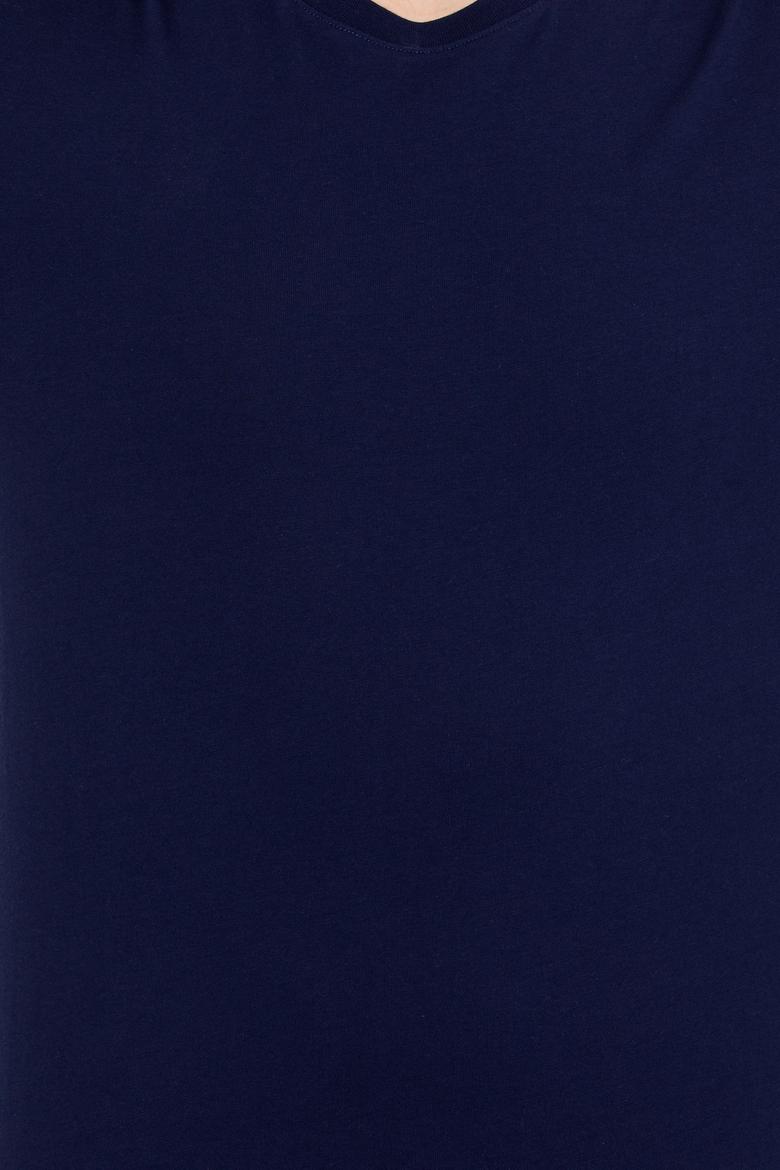 Erkek Lacivert Basic Bisiklet Yaka Tişört - 50264916053