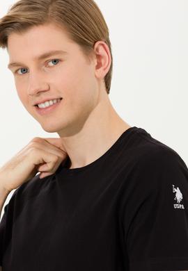 Erkek Siyah Basic Bisiklet Yaka Tişört - 50264916110