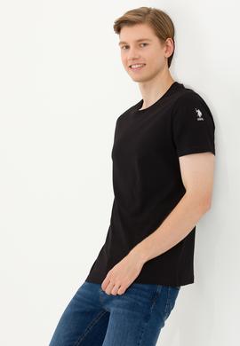 Erkek Siyah Basic Bisiklet Yaka Tişört - 50264916110