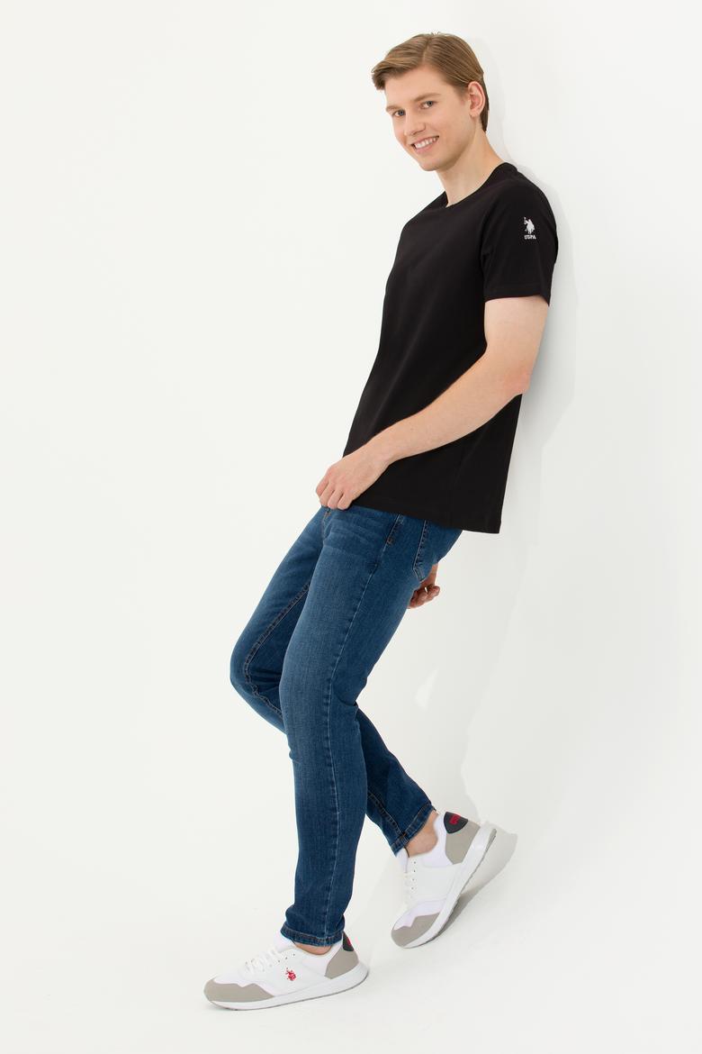 Erkek Siyah Basic Bisiklet Yaka Tişört - 50264916110