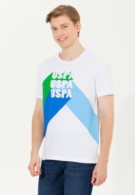 Erkek Beyaz Bisiklet Yaka Tişört - 50264956023