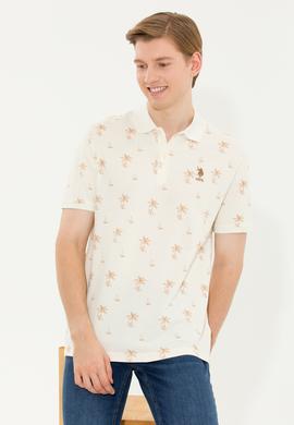 Erkek Krem Polo Yaka Tişört - 50265054017