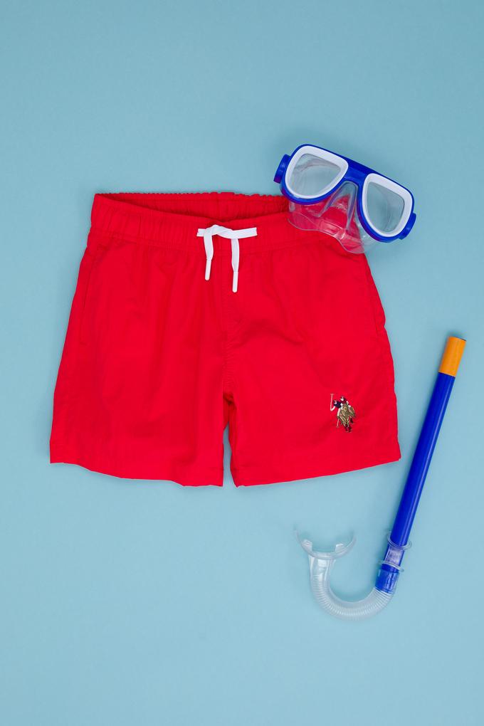 Erkek Çocuk Kırmızı Deniz Şortu