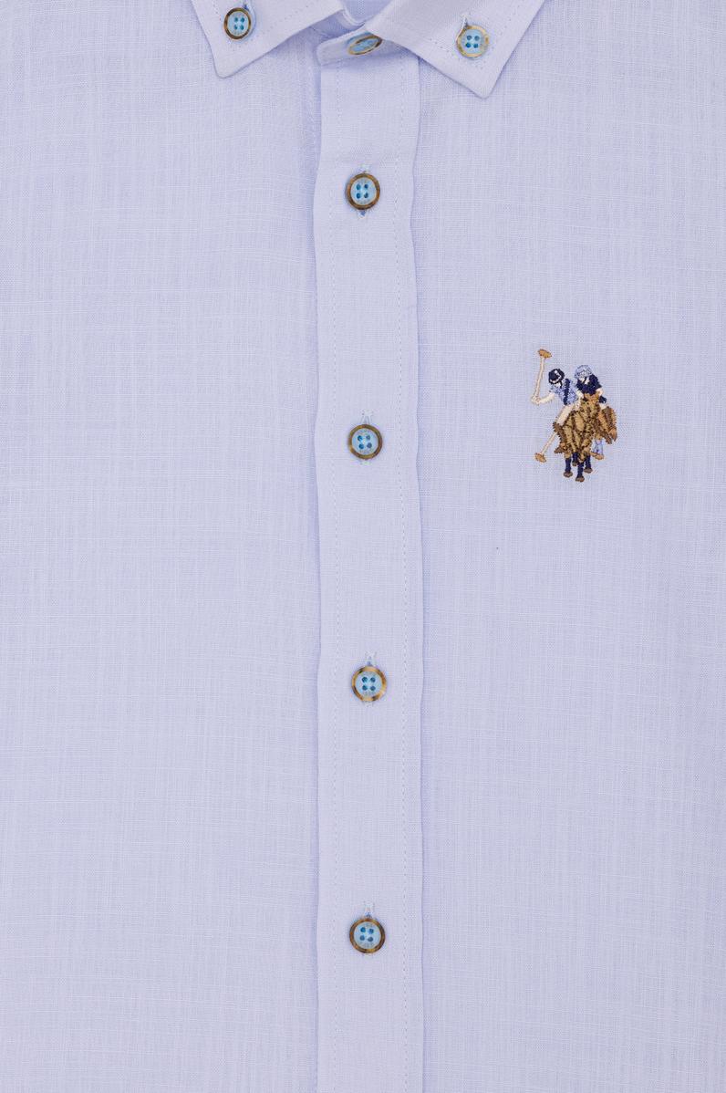 Erkek Çocuk Basic Açık Mavi Kısa Kollu Gömlek