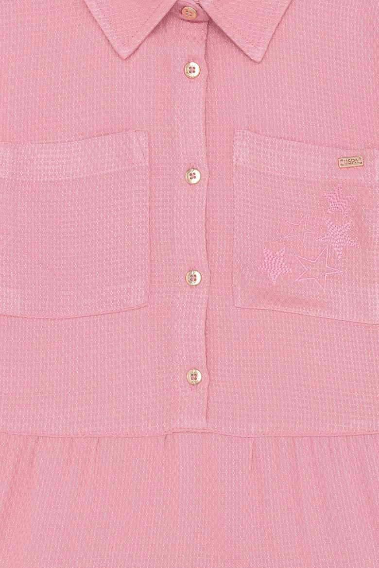 Kız Çocuk Pudra Dokuma Elbise - 50253033019