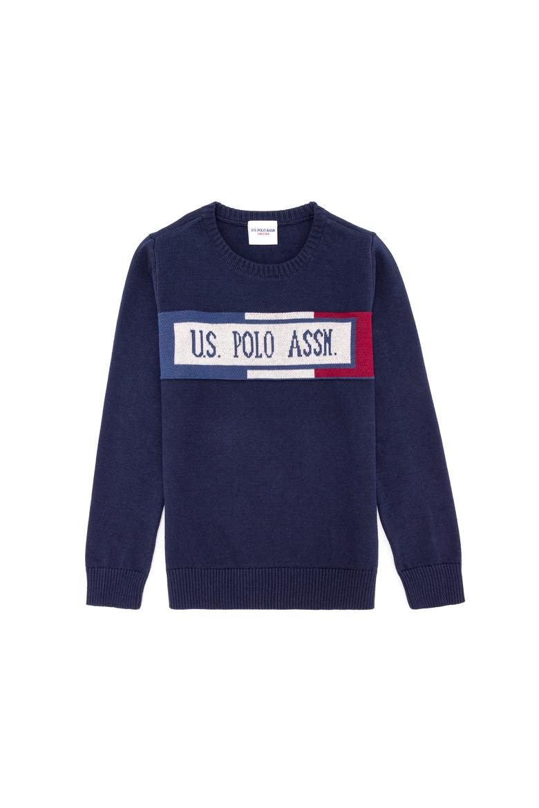 Erkek Çocuk Lacivert Bisiklet Yaka Triko Kazak