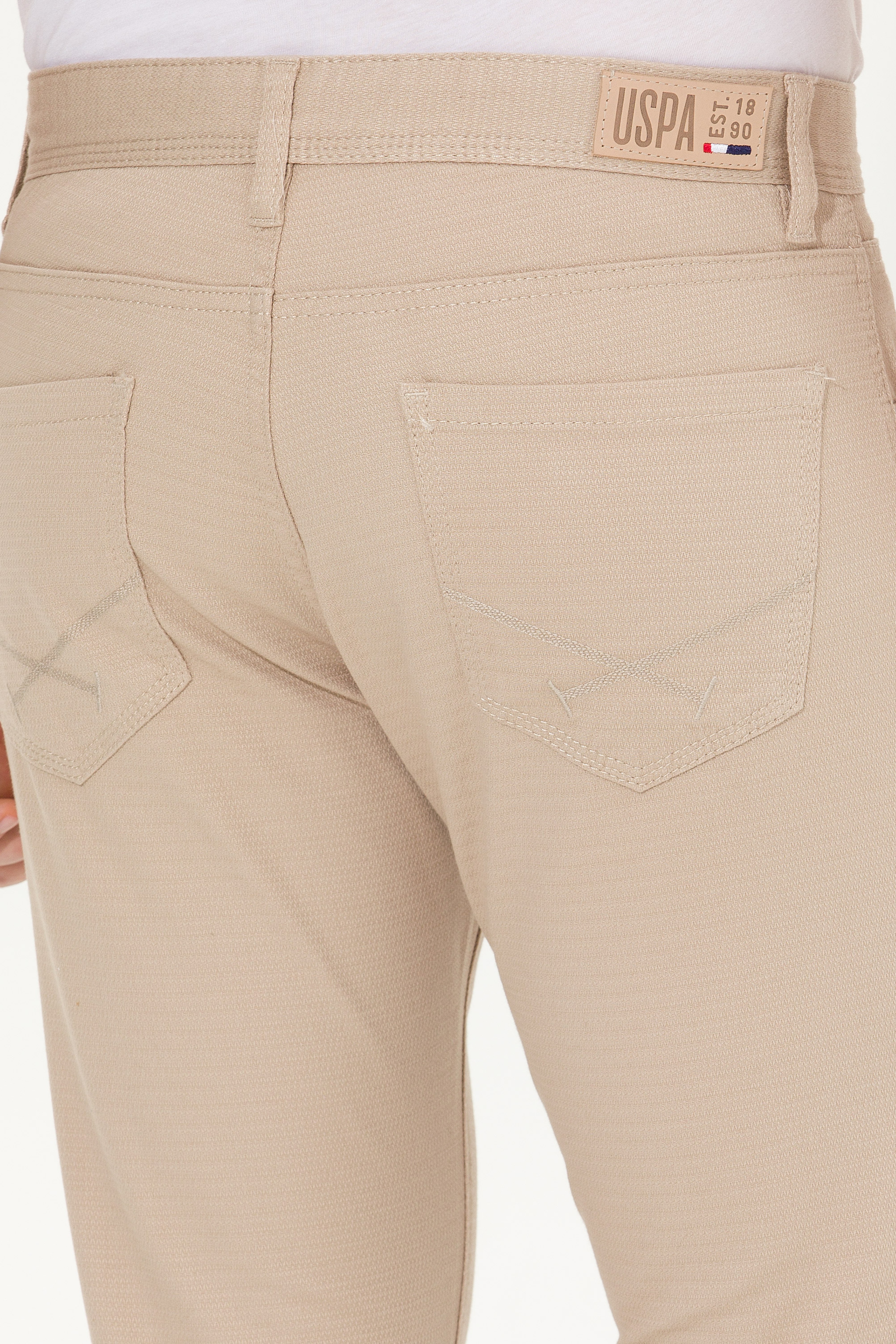Erkek Slim Fit Taş Kanvas Pantolon - Image 7