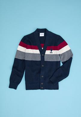 Erkek Çocuk Lacivert Melanj Triko V - Yaka Hırka - 50260542010