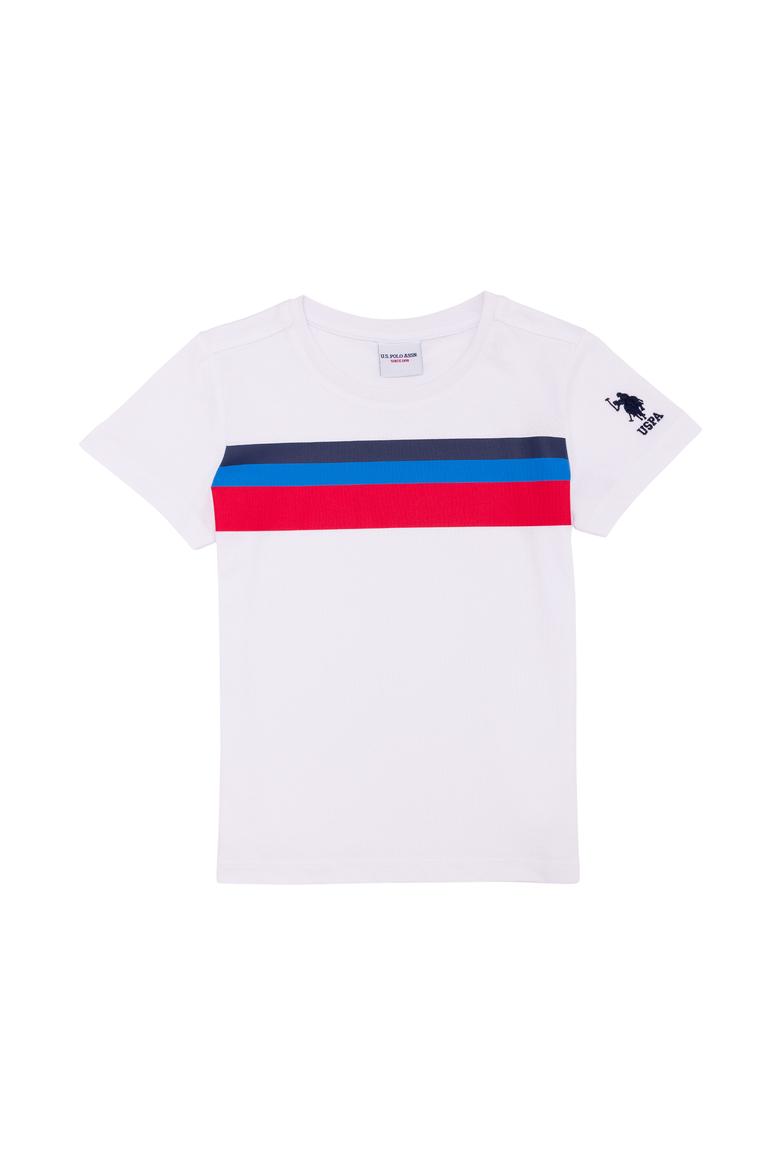 Çocuk Beyaz Bisiklet Yaka Tişört - 50265957003