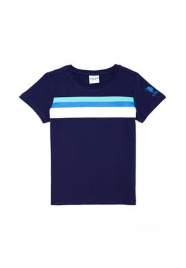 Çocuk Lacivert Bisiklet Yaka Tişört - 50265957013