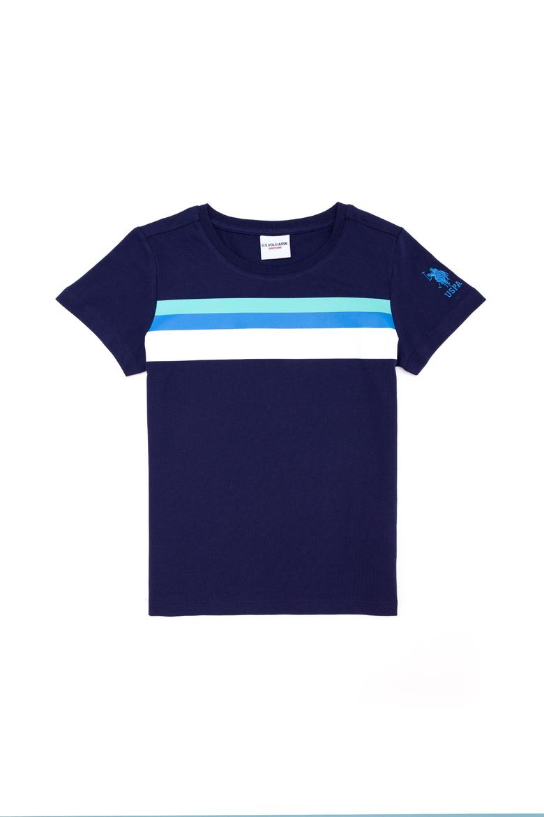 Çocuk Lacivert Bisiklet Yaka Tişört - 50265957013