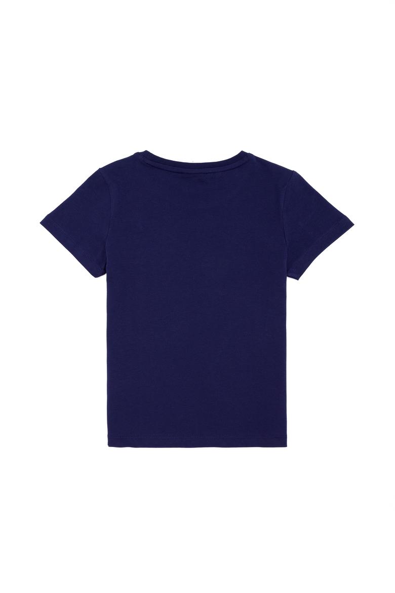 Çocuk Lacivert Bisiklet Yaka Tişört - 50265957013