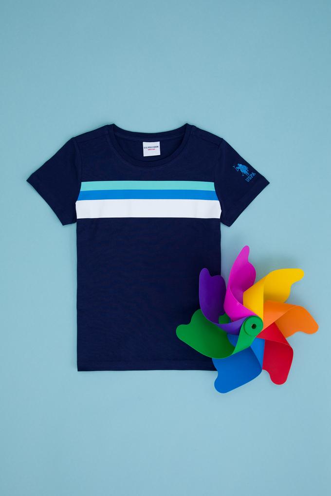 Çocuk Lacivert Bisiklet Yaka Tişört